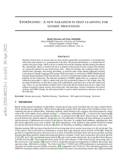 StorSeismic: A new paradigm in deep learning for seismic processing