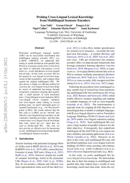 Probing Cross-Lingual Lexical Knowledge from Multilingual Sentence
  Encoders