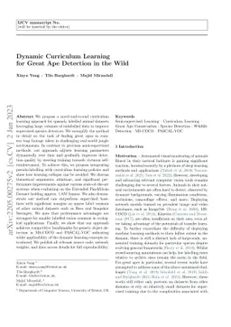 Dynamic Curriculum Learning for Great Ape Detection in the Wild