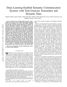 Deep Learning-Enabled Semantic Communication Systems with Task-Unaware
  Transmitter and Dynamic Data