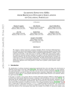 Learning Effective SDEs from Brownian Dynamics Simulations of Colloidal
  Particles