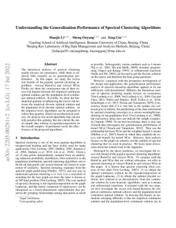 Understanding the Generalization Performance of Spectral Clustering
  Algorithms