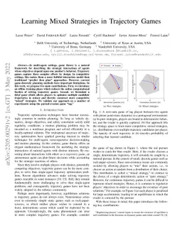 Learning Mixed Strategies in Trajectory Games
