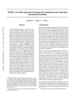 SHAPE: An Unified Approach to Evaluate the Contribution and Cooperation
  of Individual Modalities