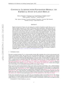 Continual Learning with Foundation Models: An Empirical Study of Latent
  Replay