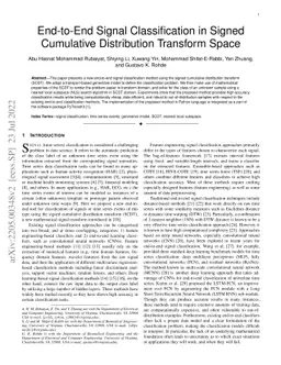 End-to-End Signal Classification in Signed Cumulative Distribution
  Transform Space
