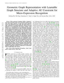 Geometric Graph Representation with Learnable Graph Structure and
  Adaptive AU Constraint for Micro-Expression Recognition