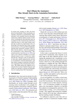 Don't Blame the Annotator: Bias Already Starts in the Annotation
  Instructions