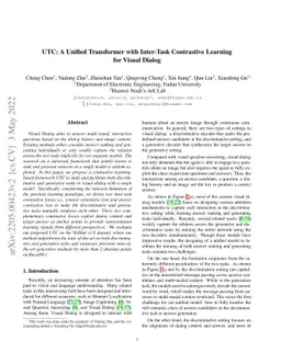 UTC: A Unified Transformer with Inter-Task Contrastive Learning for
  Visual Dialog
