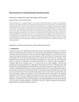 Reward Systems for Trustworthy Medical Federated Learning