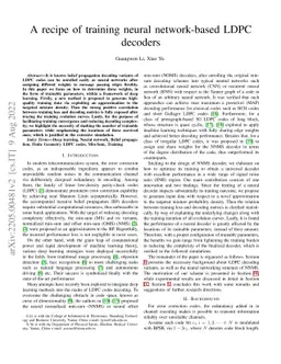 A recipe of training neural network-based LDPC decoders