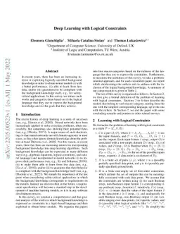 Deep Learning with Logical Constraints