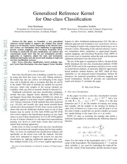 Generalized Reference Kernel for One-class Classification