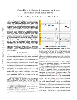Game-Theoretic Planning for Autonomous Driving among Risk-Aware Human
  Drivers