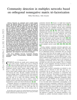 Community detection in multiplex networks based on orthogonal
  nonnegative matrix tri-factorization