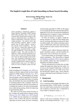 The Implicit Length Bias of Label Smoothing on Beam Search Decoding