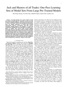 Jack and Masters of all Trades: One-Pass Learning Sets of Model Sets
  From Large Pre-Trained Models