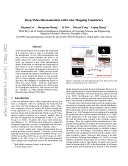 Deep Video Harmonization with Color Mapping Consistency