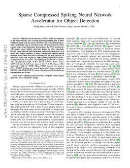 Sparse Compressed Spiking Neural Network Accelerator for Object
  Detection