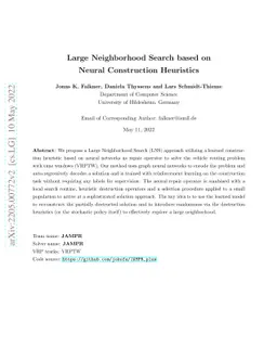 Large Neighborhood Search based on Neural Construction Heuristics