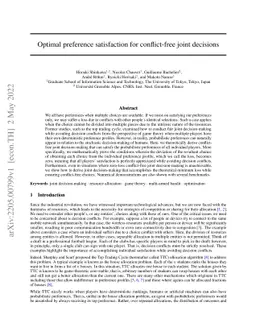 Optimal preference satisfaction for conflict-free joint decisions