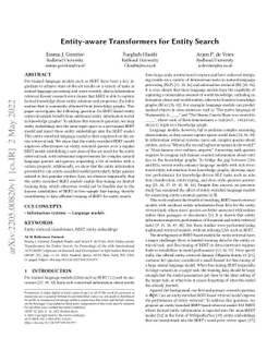 Entity-aware Transformers for Entity Search