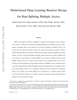 Model-based Deep Learning Receiver Design for Rate-Splitting Multiple
  Access