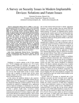 A Survey on Security Issues in Modern Implantable Devices: Solutions and
  Future Issues