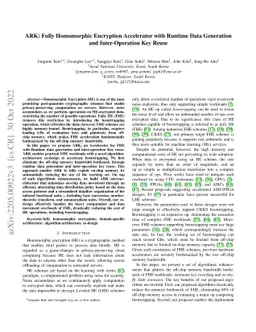 ARK: Fully Homomorphic Encryption Accelerator with Runtime Data
  Generation and Inter-Operation Key Reuse