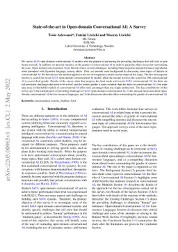 State-of-the-art in Open-domain Conversational AI: A Survey