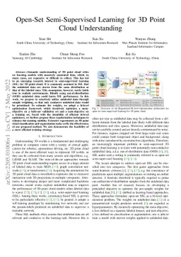 Open-Set Semi-Supervised Learning for 3D Point Cloud Understanding