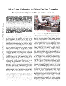 Safety-Critical Manipulation for Collision-Free Food Preparation