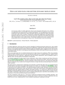 Geo-located data for better dynamic replication