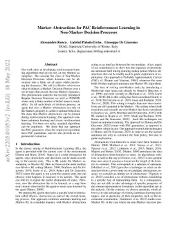 Markov Abstractions for PAC Reinforcement Learning in Non-Markov
  Decision Processes