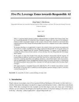 Five Ps: Leverage Zones Towards Responsible AI