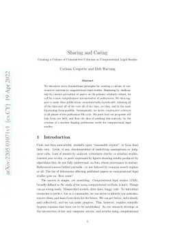 Sharing and Caring: Creating a Culture of Constructive Criticism in
  Computational Legal Studies