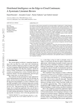 Distributed intelligence on the Edge-to-Cloud Continuum: A systematic
  literature review