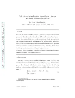 Drift parameter estimation for nonlinear reflected stochastic
  differential equations