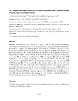 3D Convolutional Neural Networks for Dendrite Segmentation Using
  Fine-Tuning and Hyperparameter Optimization