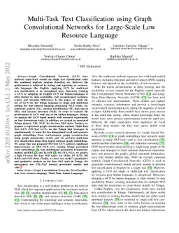Multi-Task Text Classification using Graph Convolutional Networks for
  Large-Scale Low Resource Language
