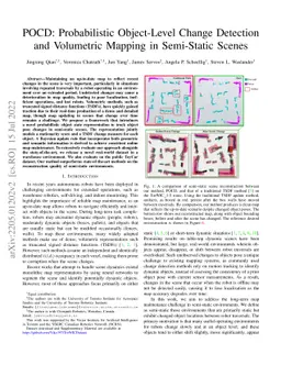 POCD: Probabilistic Object-Level Change Detection and Volumetric Mapping
  in Semi-Static Scenes