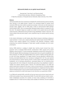 Adversarial attacks on an optical neural network