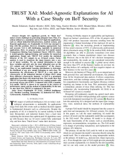 TRUST XAI: Model-Agnostic Explanations for AI With a Case Study on IIoT
  Security