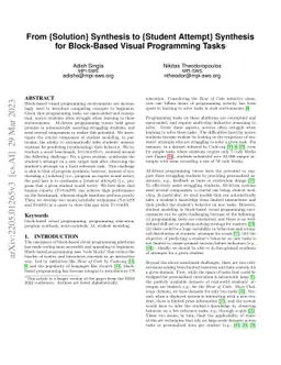 From {Solution Synthesis} to {Student Attempt Synthesis} for Block-Based
  Visual Programming Tasks