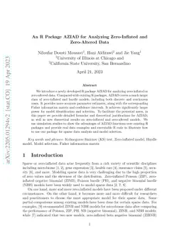 An R Package AZIAD for Analyzing Zero-Inflated and Zero-Altered Data