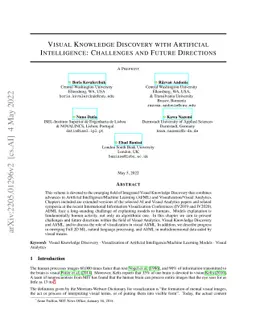 Visual Knowledge Discovery with Artificial Intelligence: Challenges and
  Future Directions