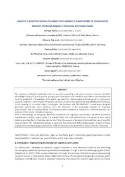 GRAPHYP: A Scientific Knowledge Graph with Manifold Subnetworks of
  Communities. Detection of Scholarly Disputes in Adversarial Information
  Routes