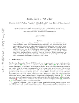 Reality-based UTXO Ledger