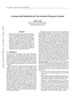 Learning Label Initialization for Time-Dependent Harmonic Extension