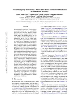 Neural Language Taskonomy: Which NLP Tasks are the most Predictive of
  fMRI Brain Activity?